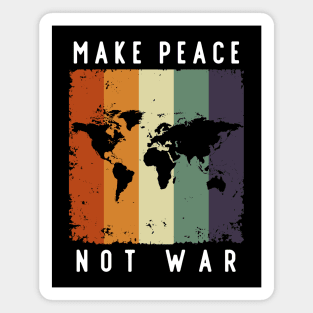 Make Peace Not War World Map Magnet